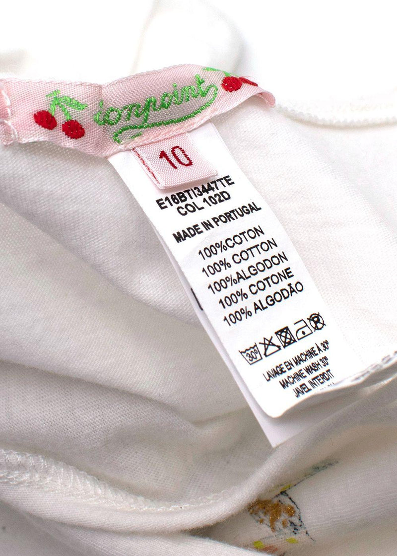 Kids 10Y White Printed T-Shirt