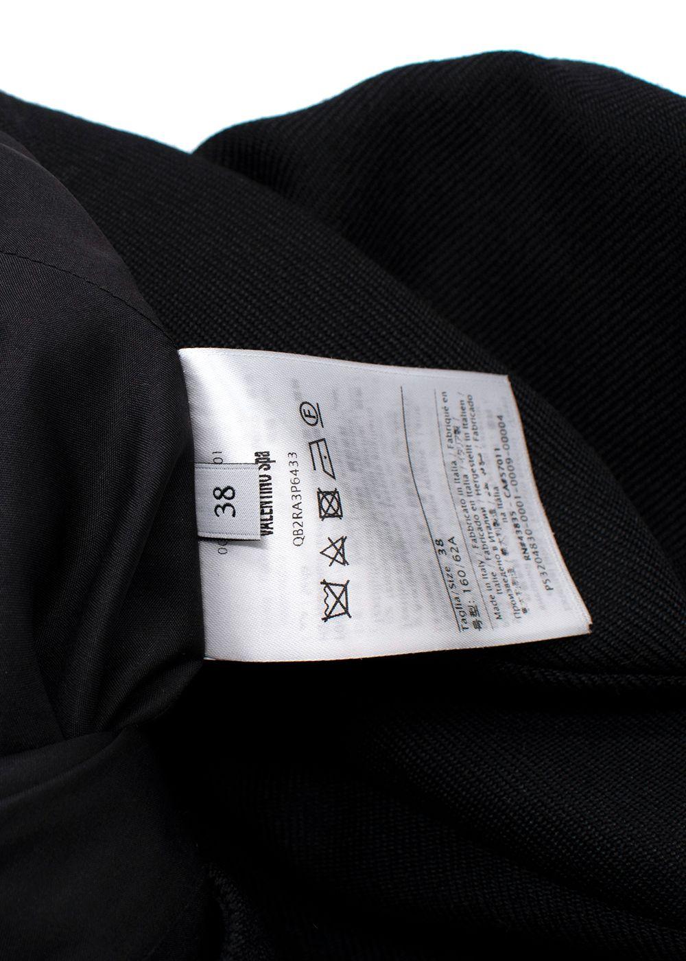 Valentino Beaded HeartBlack Wool  Flared Skort