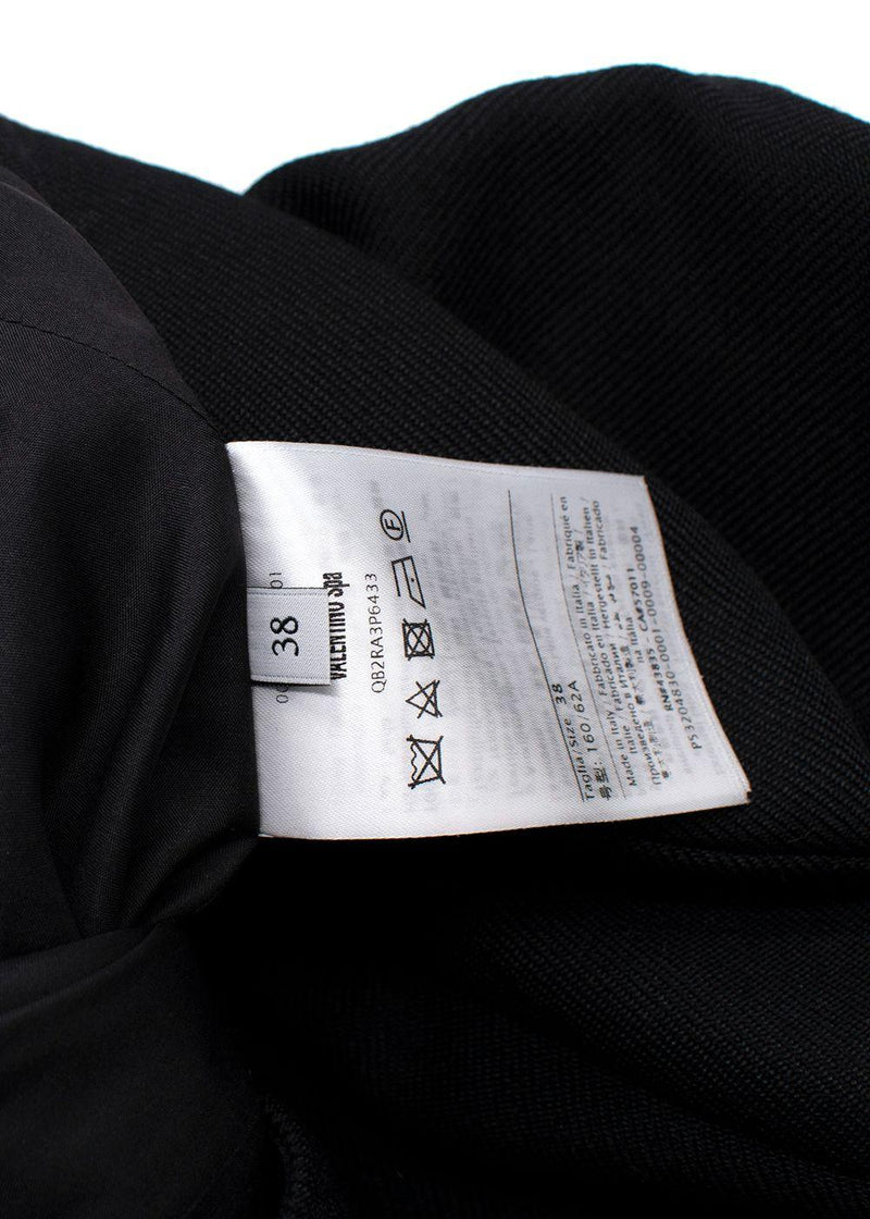 Valentino Beaded HeartBlack Wool  Flared Skort