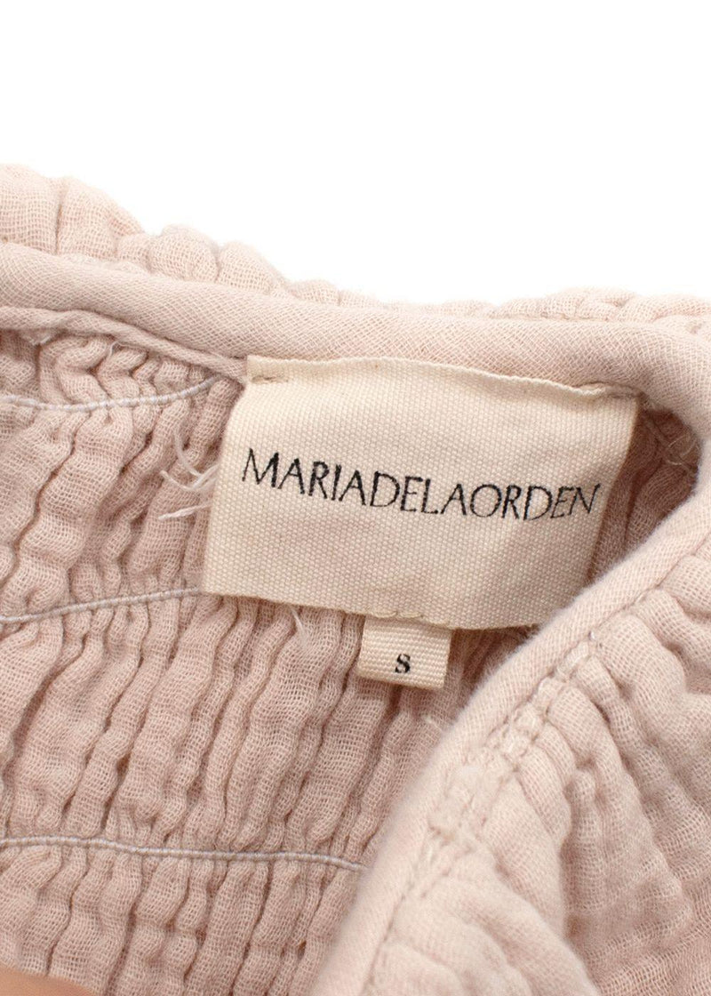 Maria De La Orden Beige Aleria Collared Dress