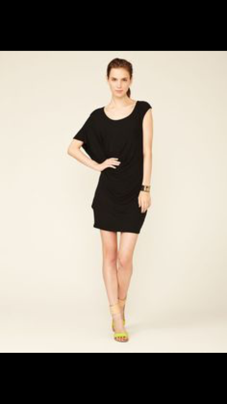 Ella Moss asymmetric flutter black dress