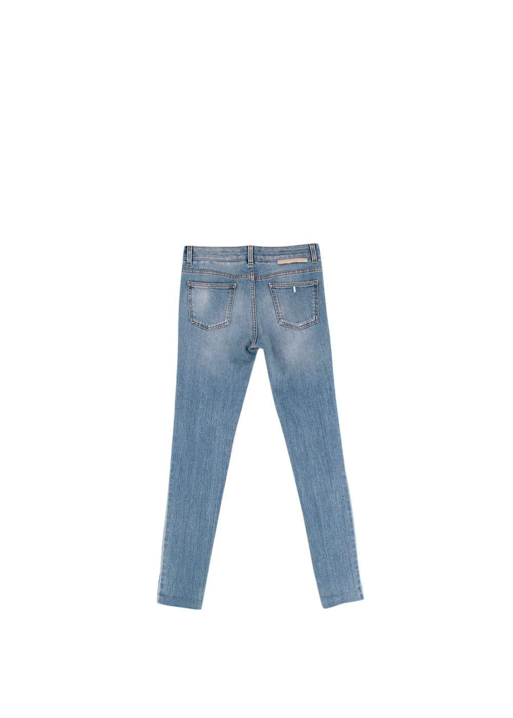 Light Blue Frayed Detailed Denim Jeans
