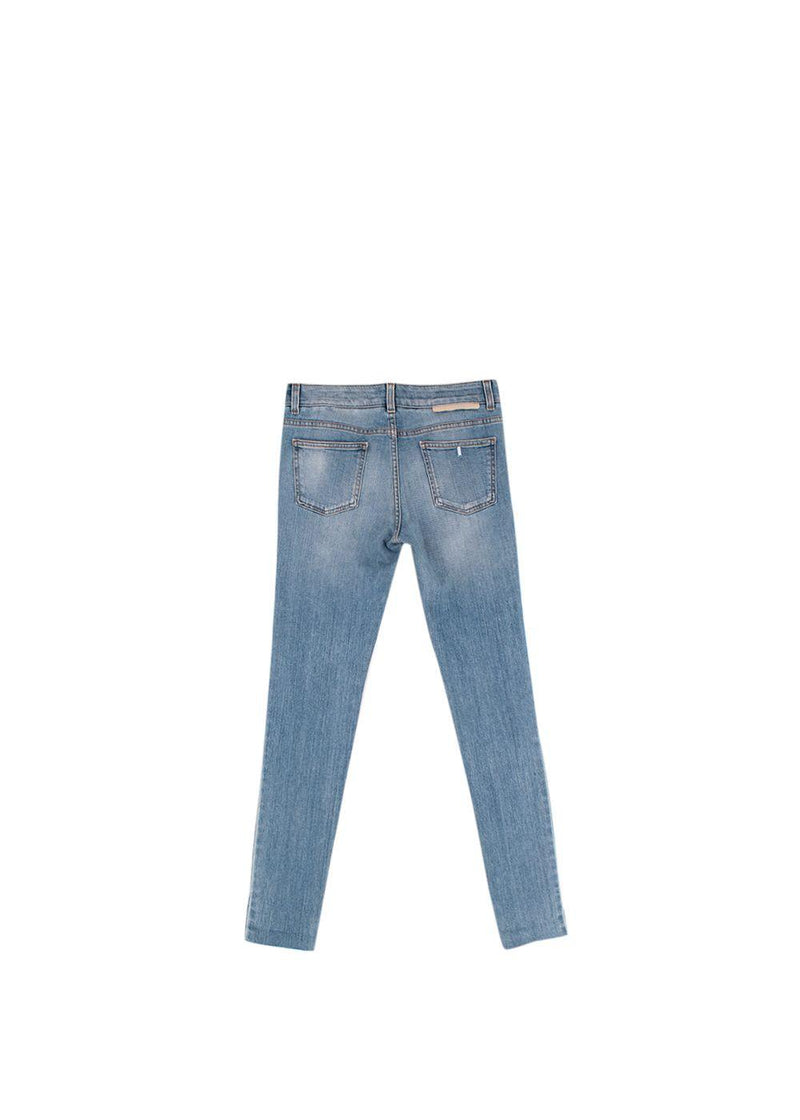 Light Blue Frayed Detailed Denim Jeans