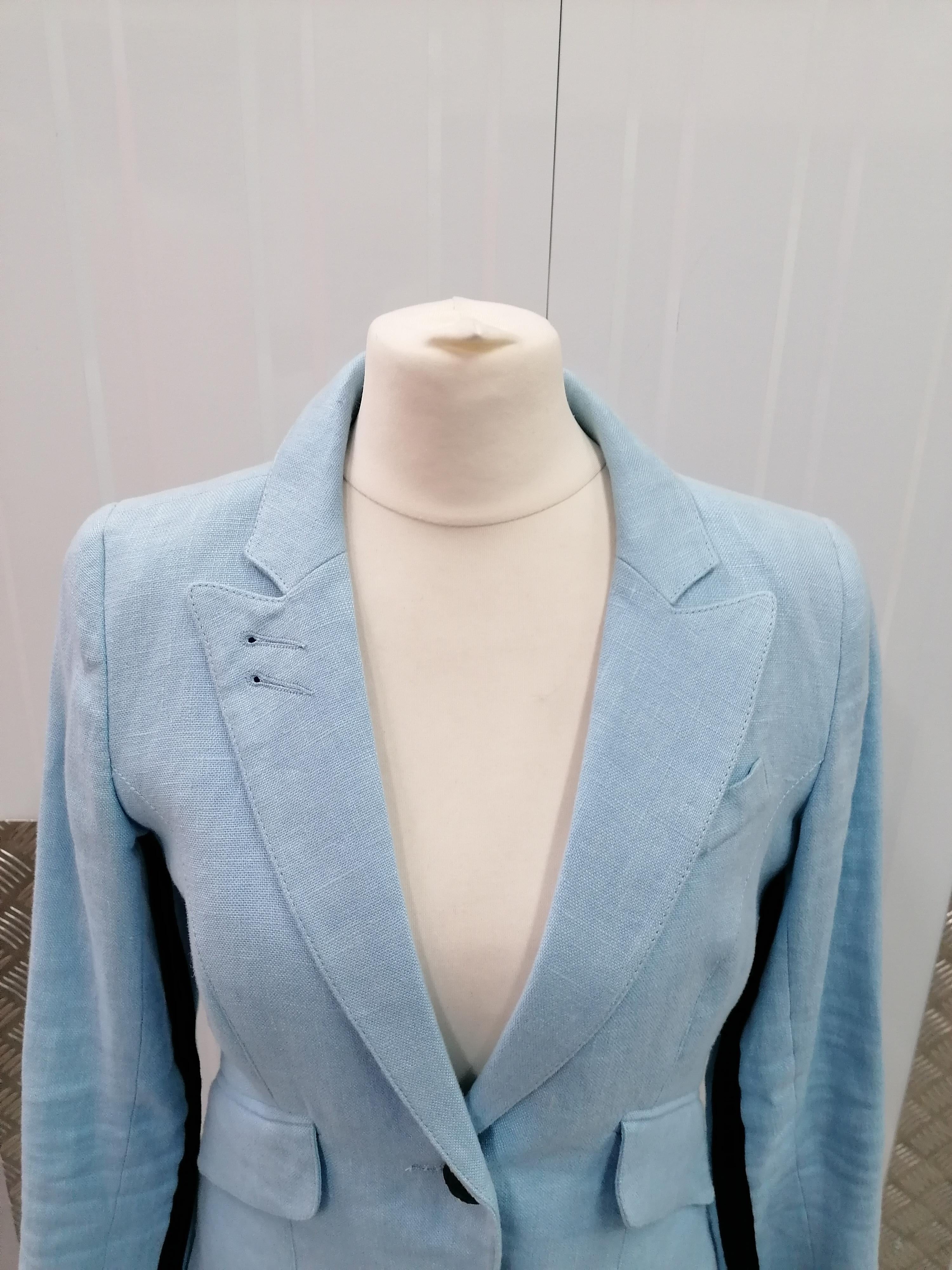 Smythe Blue Linen Single Breasted Blazer