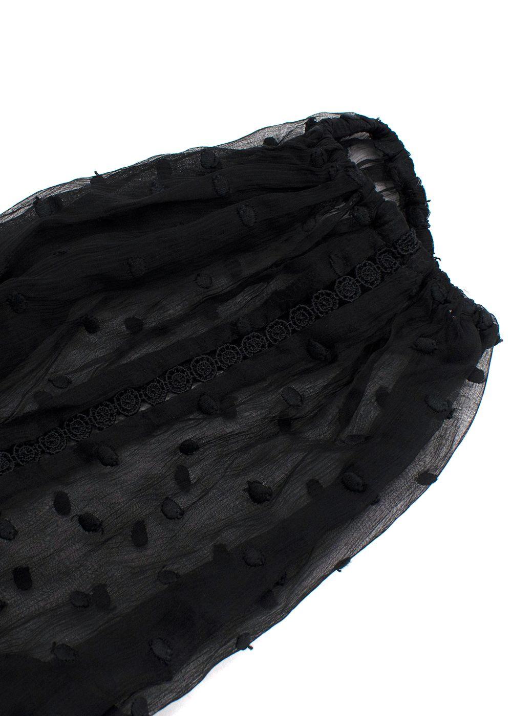 Zimmermann Black Sheer Chiffon Polka Dot Dress