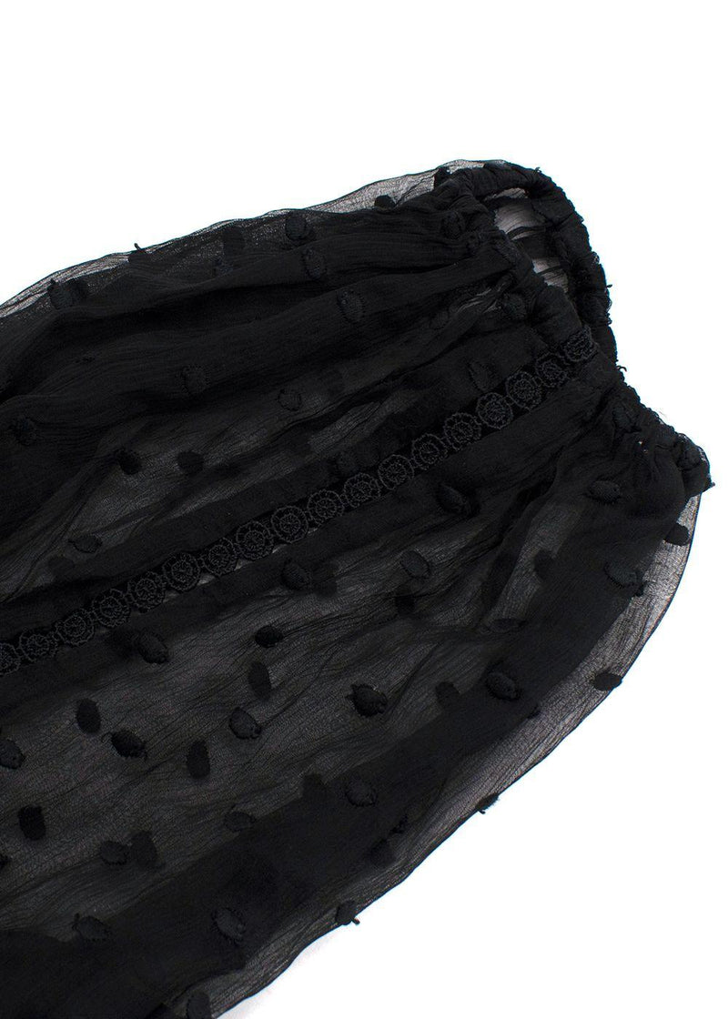 Zimmermann Black Sheer Chiffon Polka Dot Dress