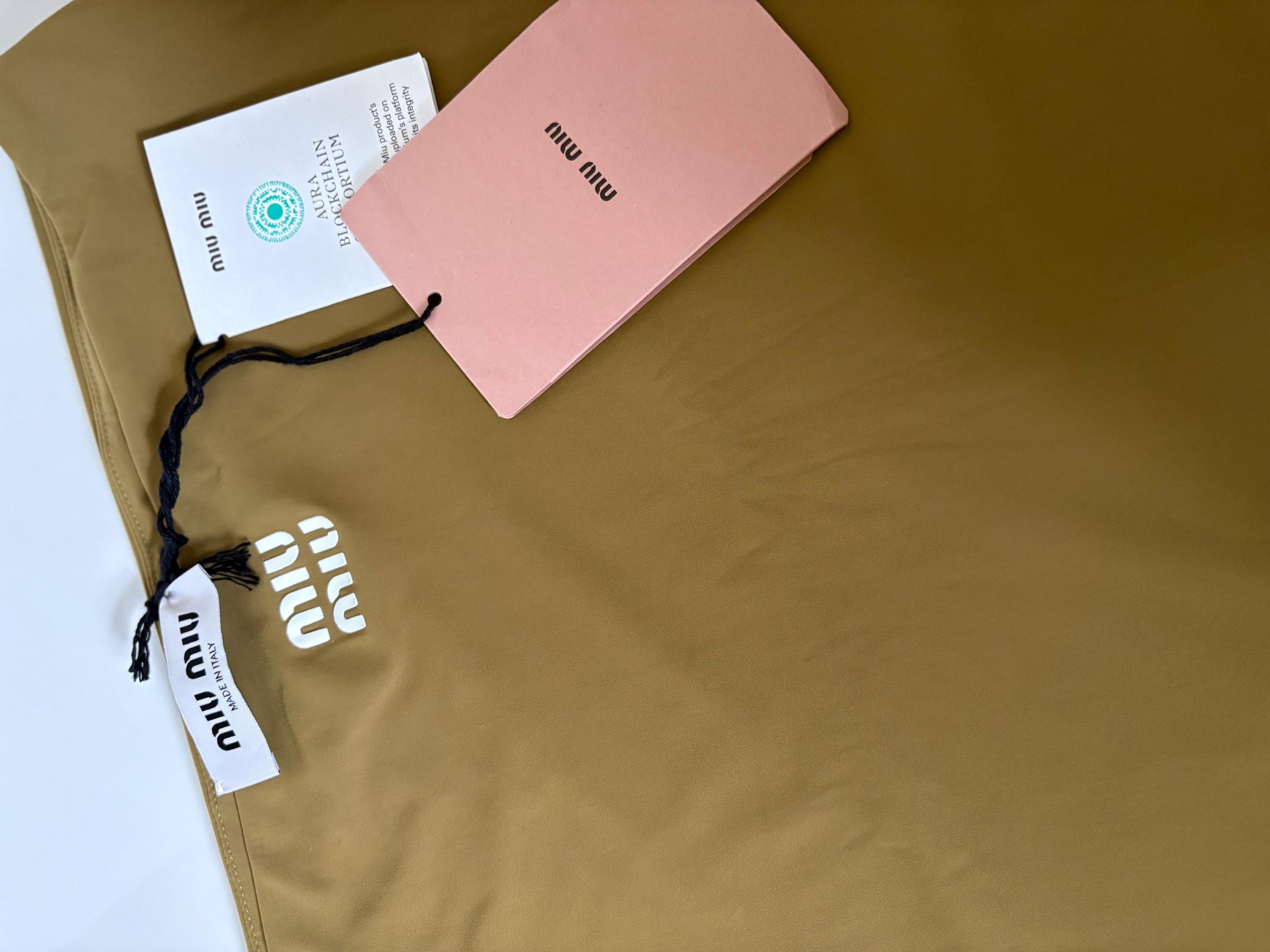 Miu Miu Olive Green Jersey Midi Skirt