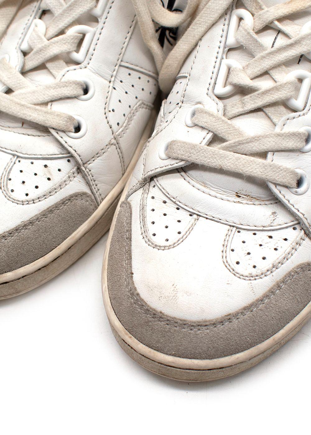 Dior White Suede Toe Cap Leather Bee Trainers