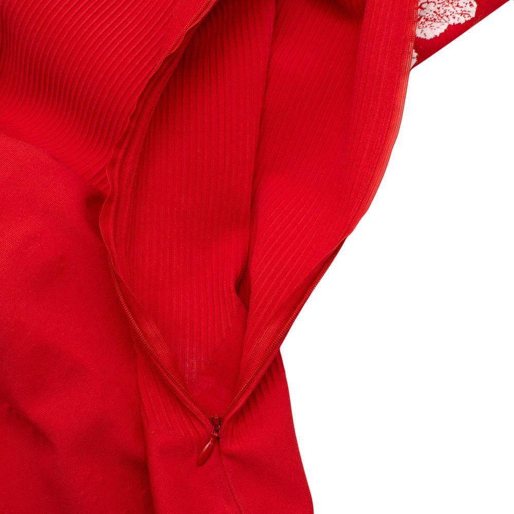 Floral Red Stretch Knit Skater Dress