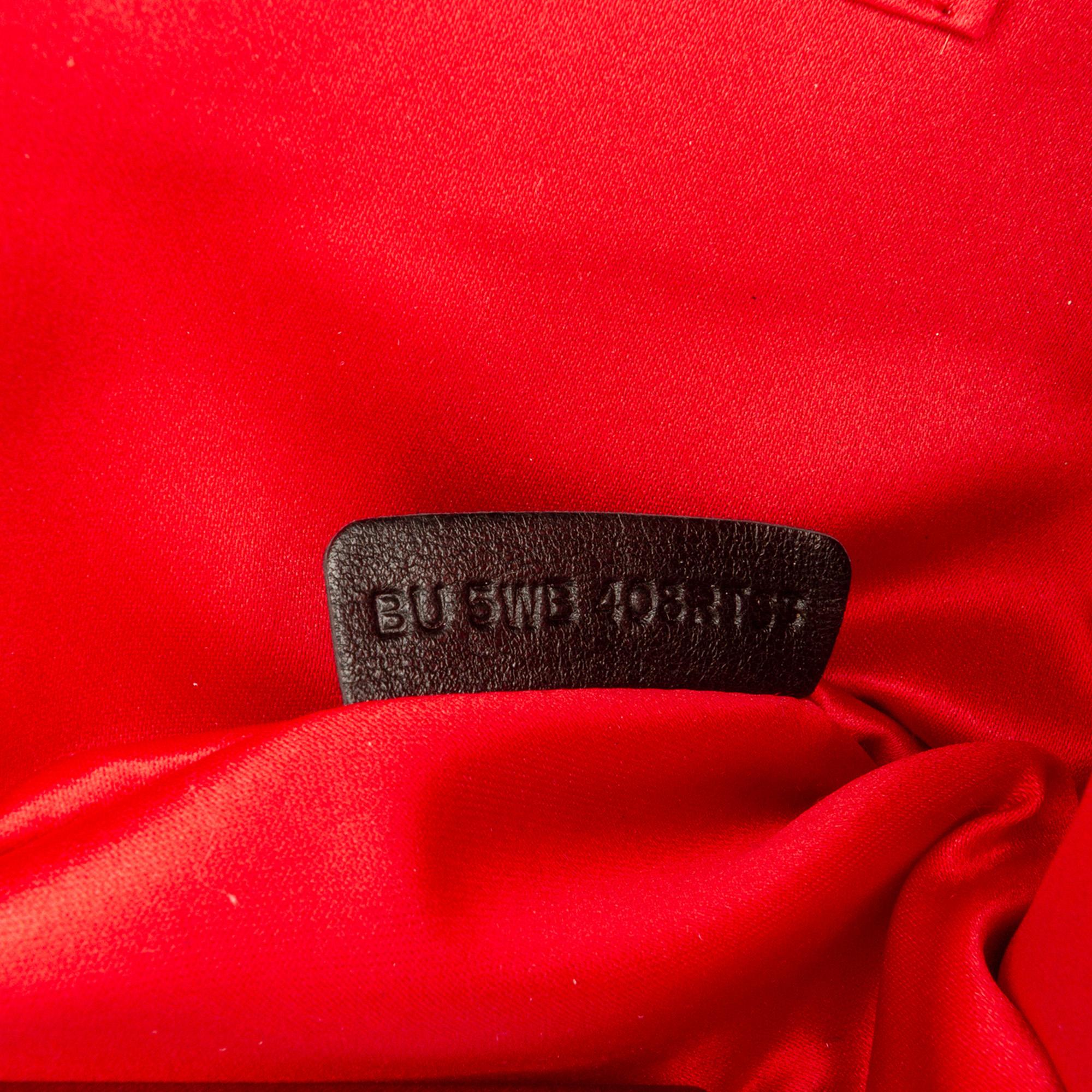 Valentino Red Satin Pleated Chain Evening Clutch