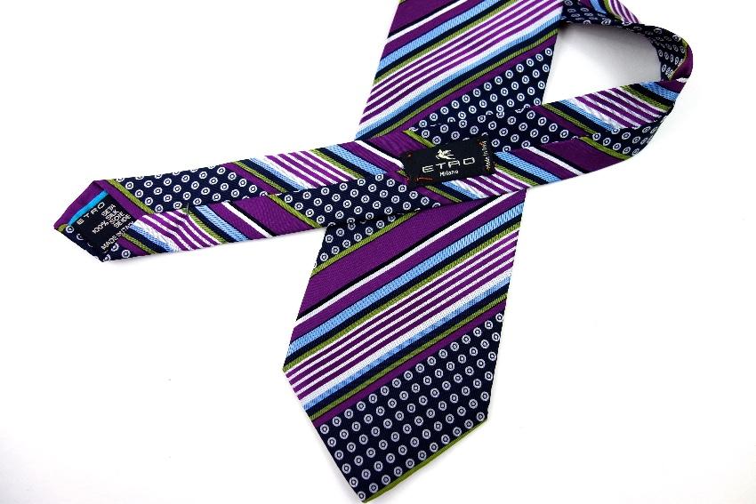Etro Purple Multi-Print Silk Tie