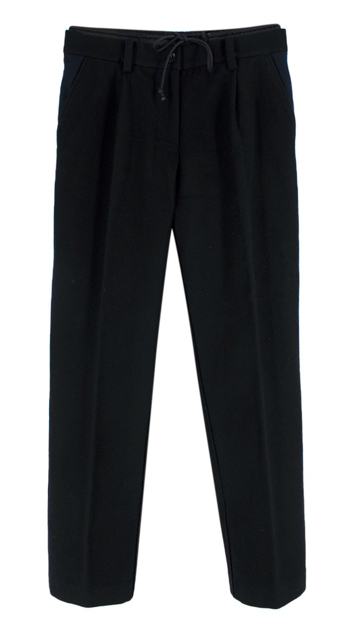 Sacai Luck Nylon Trimmed Black Wool Pants