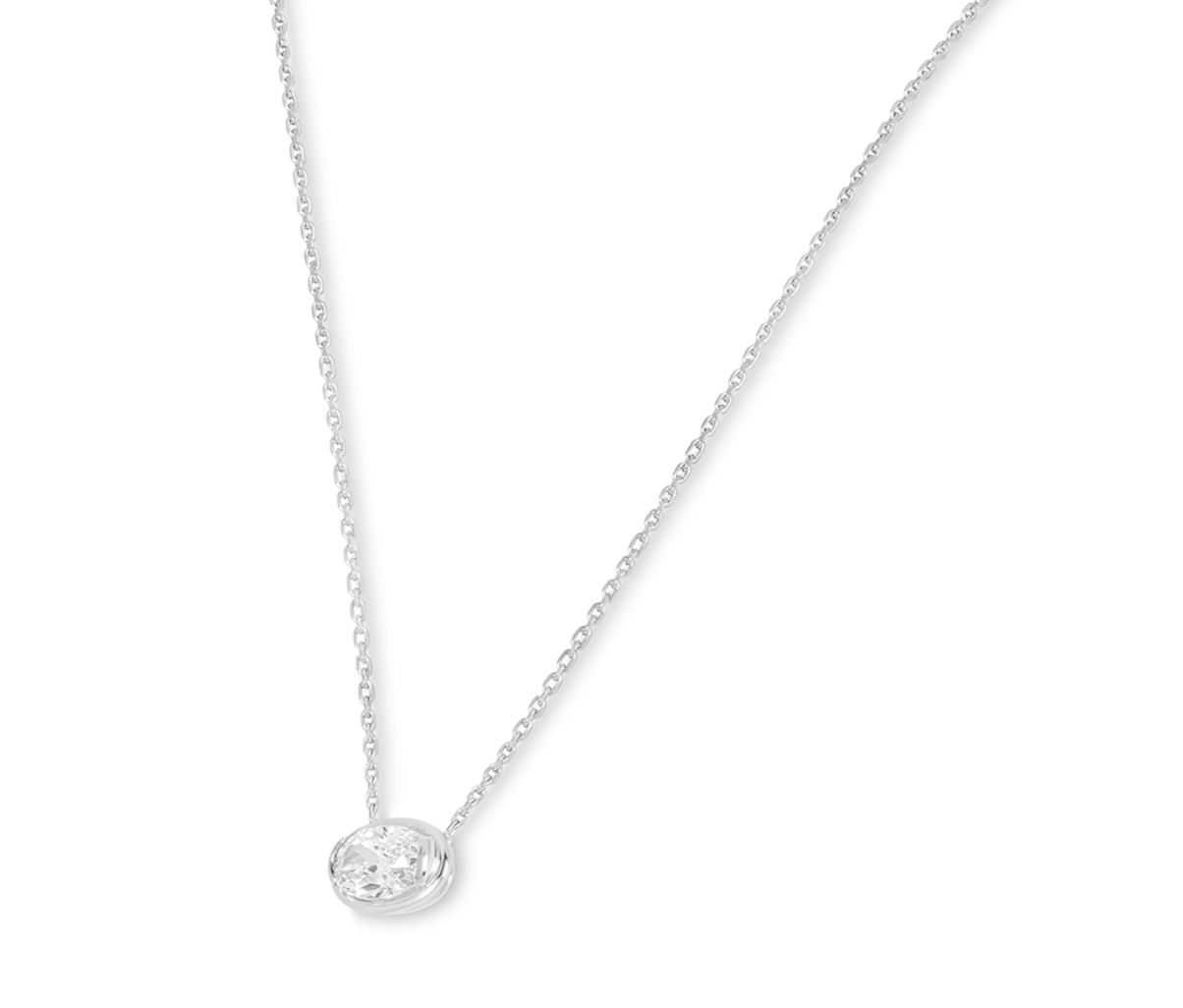 Platinum Oval Cut Diamond Pendant 3.00ct D/VS1