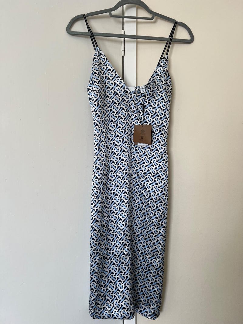 Logo Silk Slip Dress