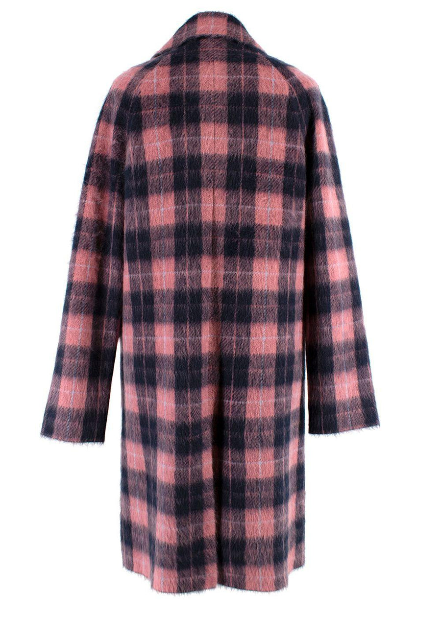Louis Vuitton Pink & Blue Mohair Single Breasted Coat