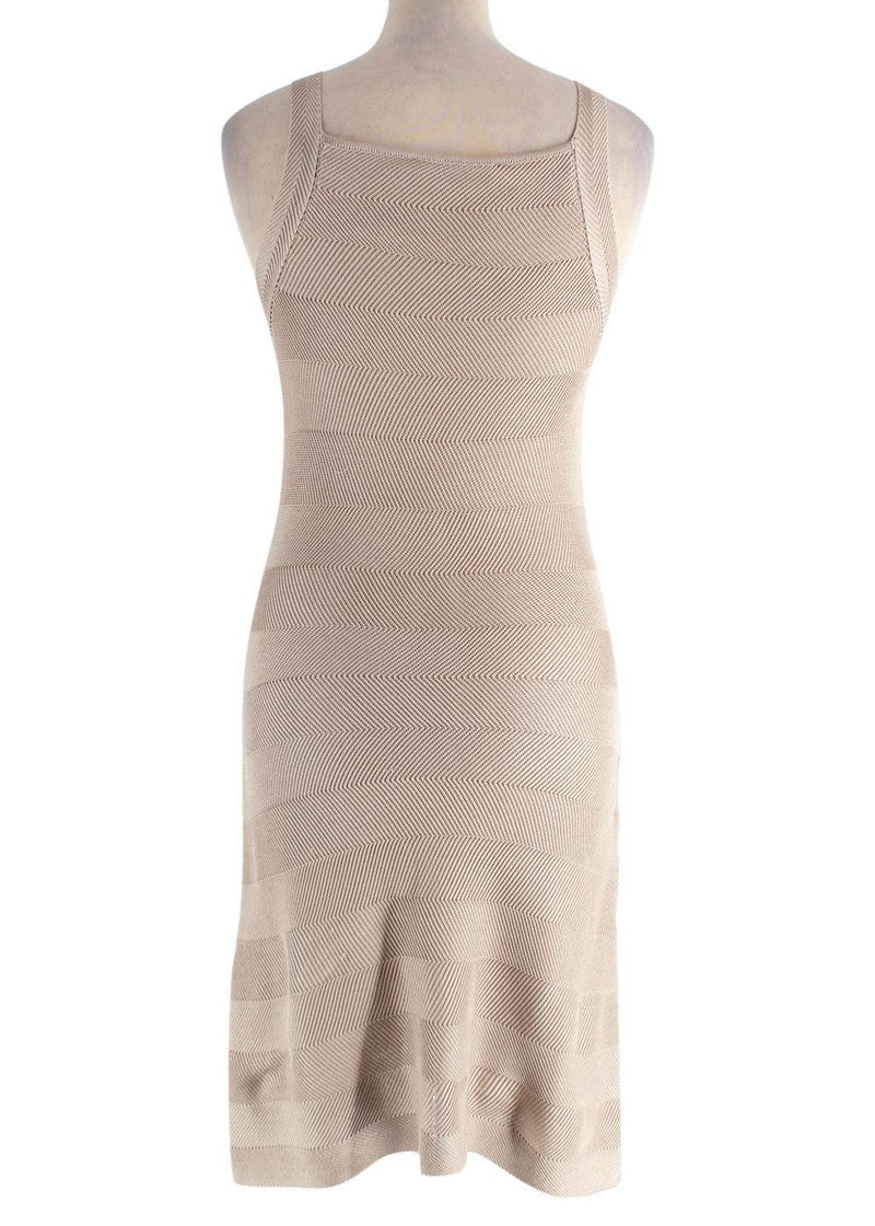 Christian Dior Beige Boutique Woven Silk Knitted Dress