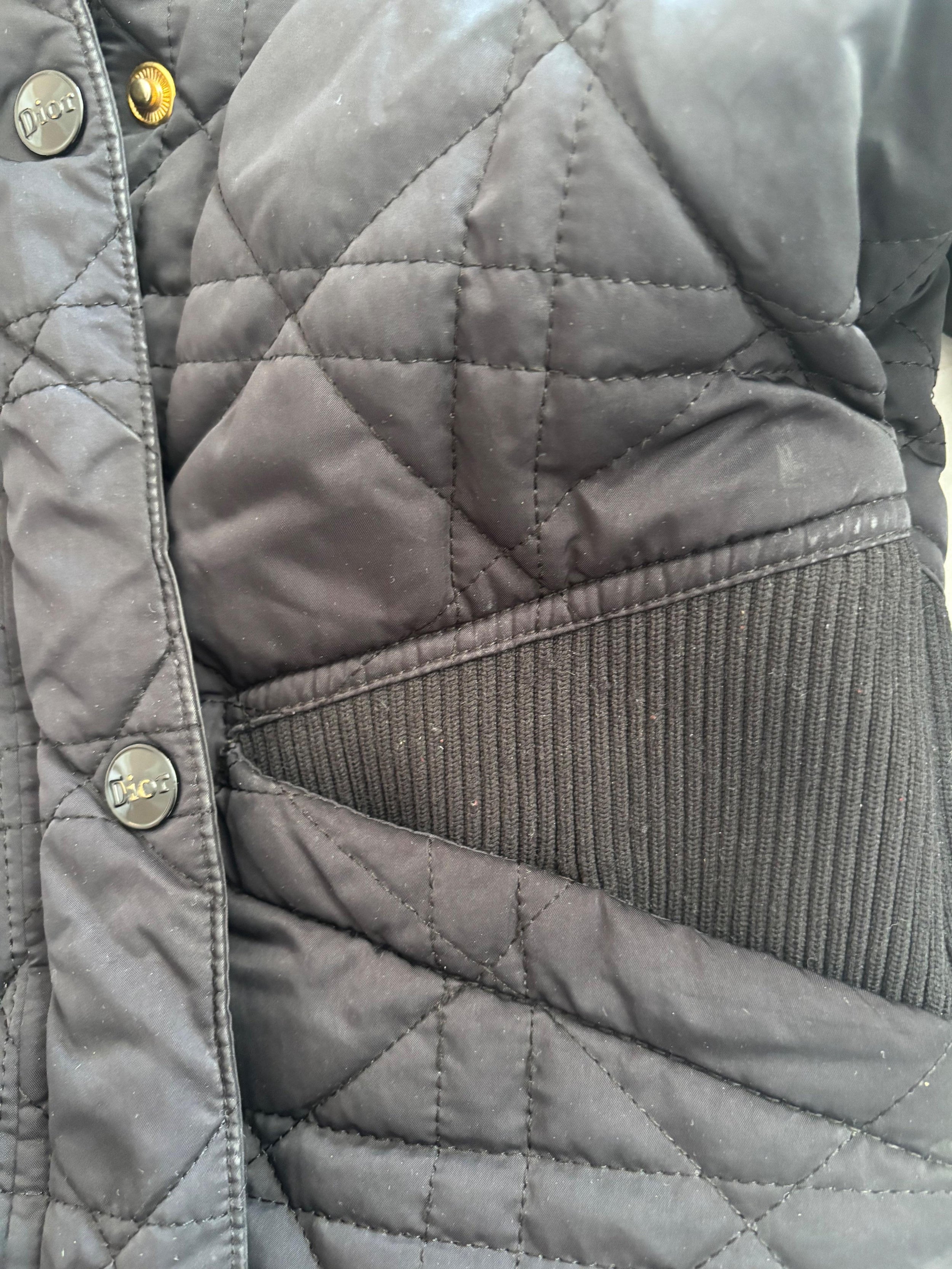 Dior Black  Signature Quilted Kid's Coat  Age 8