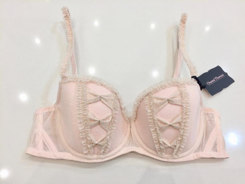 Chantal Thomass Ballerina Pink Tulle Pad Half Cup Bra & Brief Set