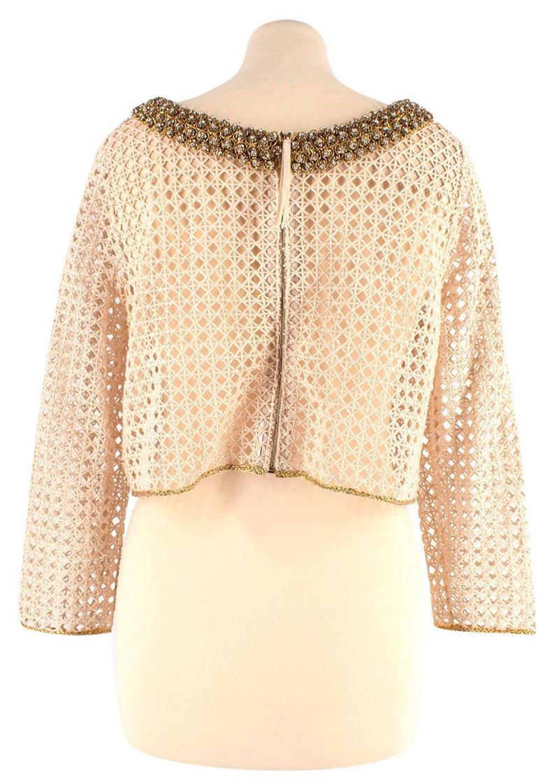 Embellished Crochet Top