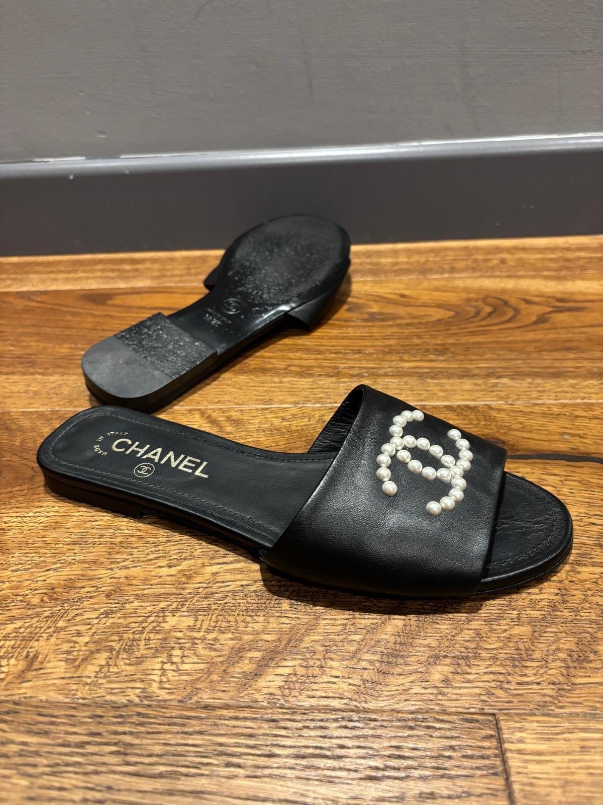 Chanel Embellished CC Slides