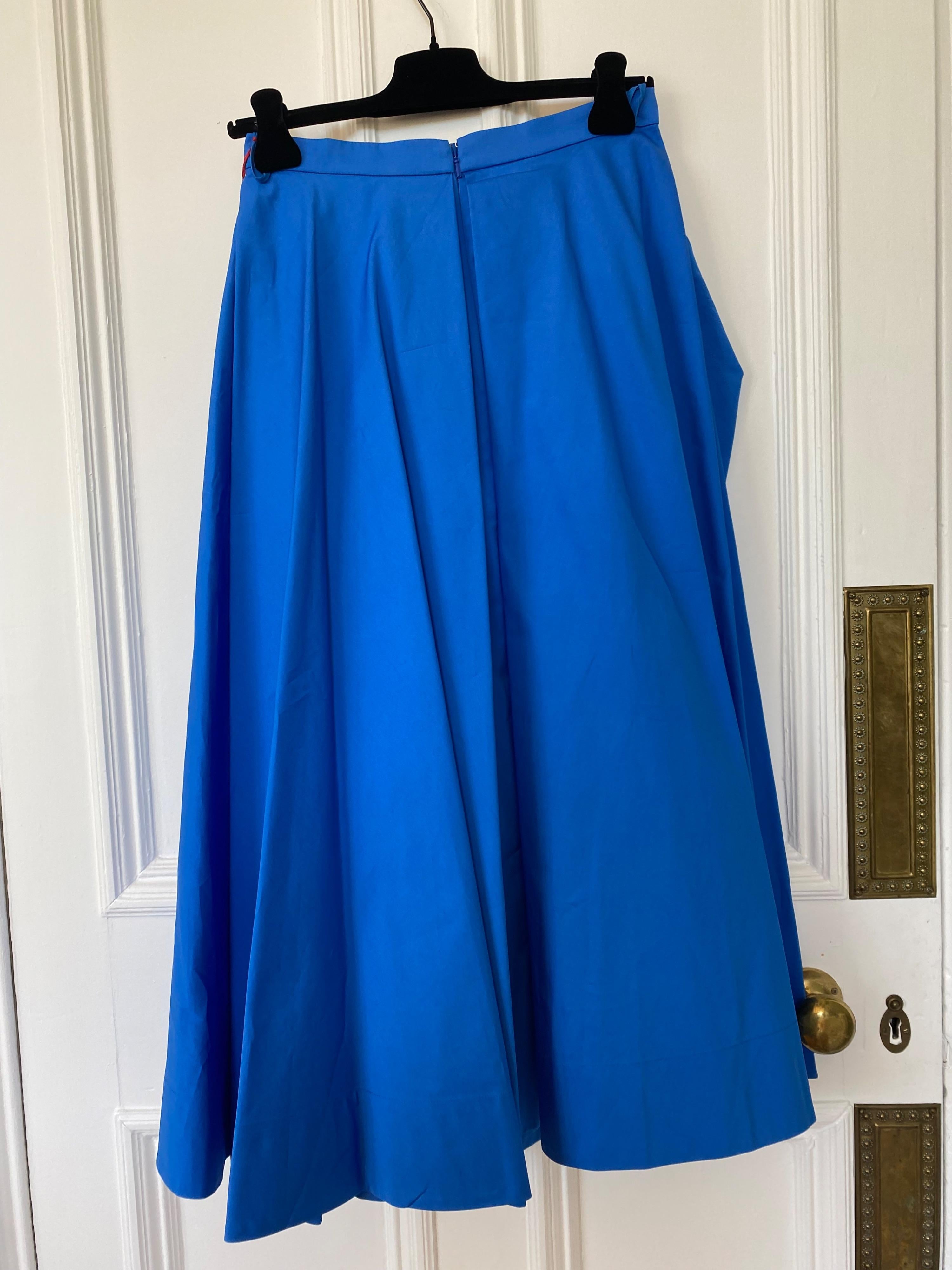 Alexander McQueen Blue Draped Midi Skirt