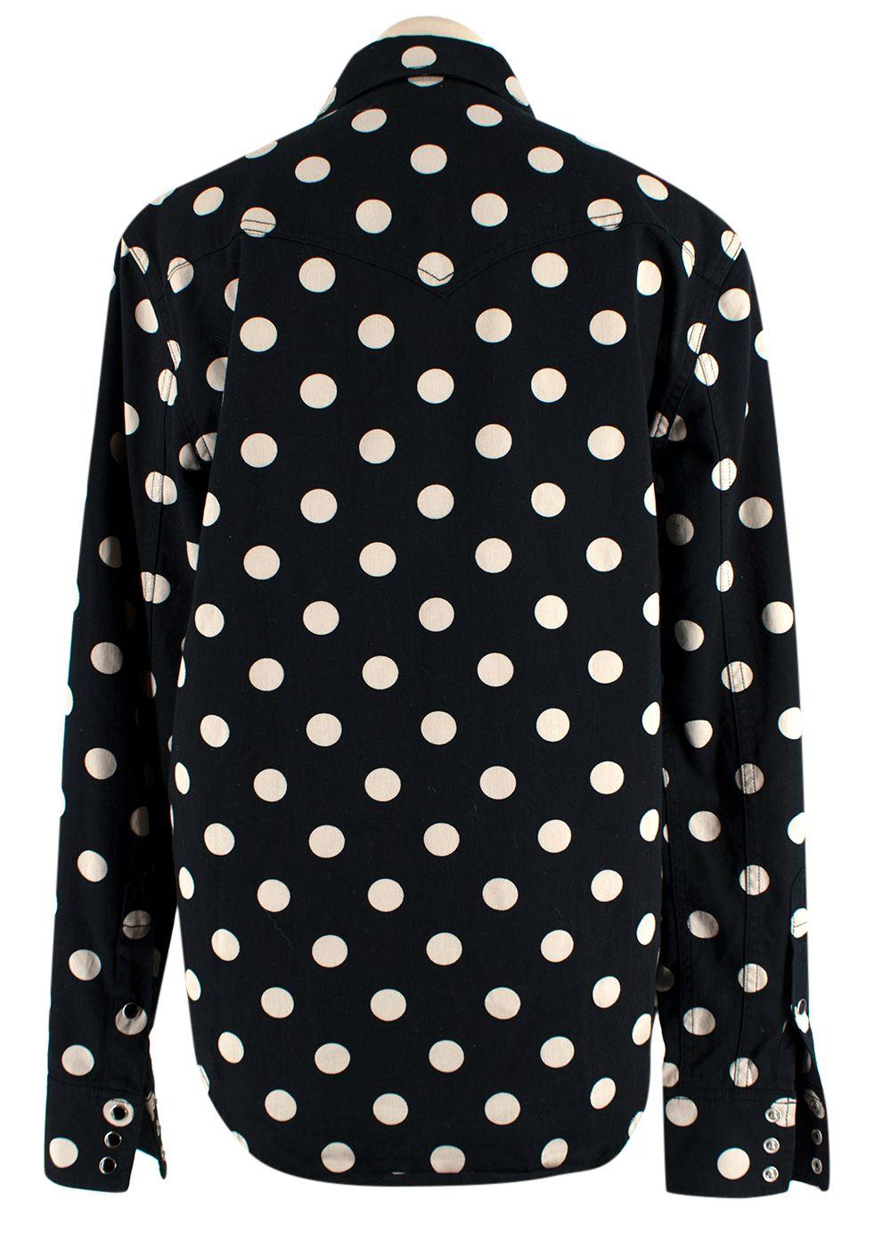 Saint Laurent Black Polka Dot Cotton Shirt Jacket