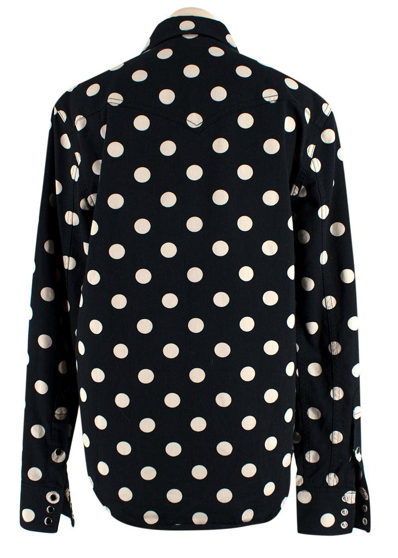 Saint Laurent Black Polka Dot Cotton Shirt Jacket