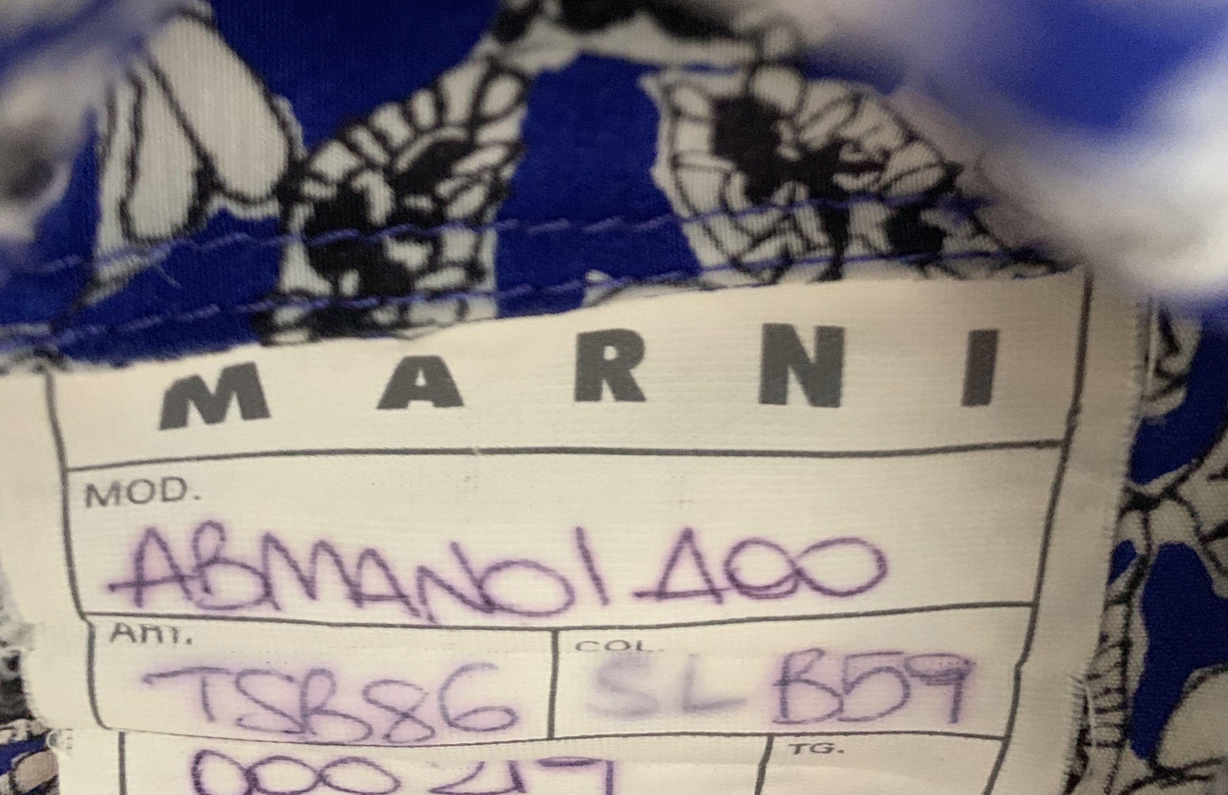 Marni Blue & White Print Ruffled Dress