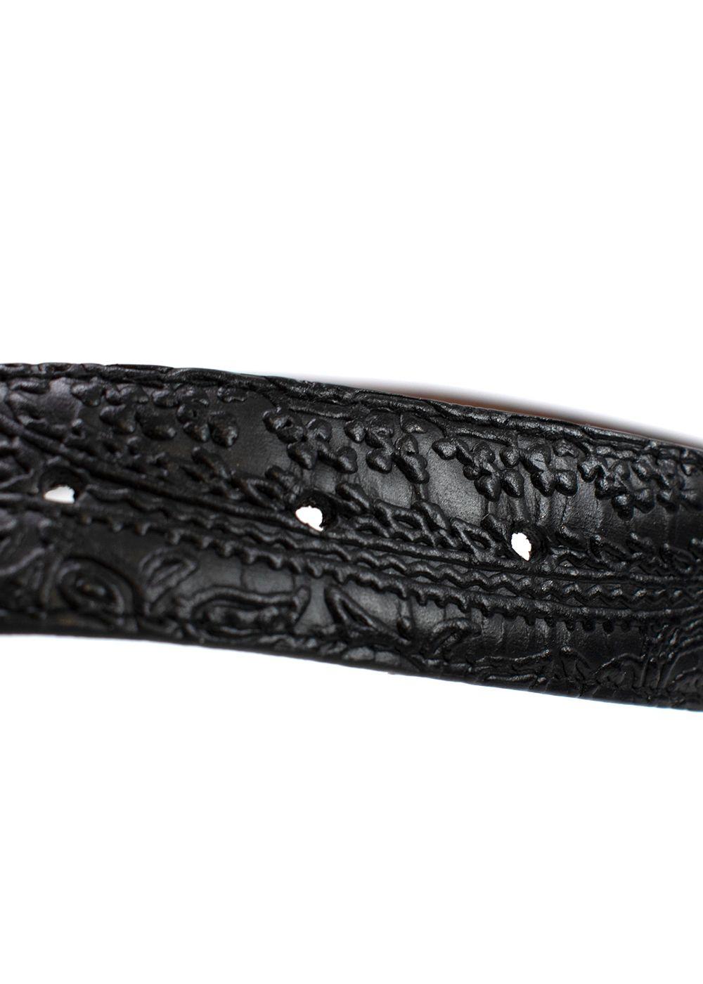 Etro Paisley/Black Reversible Embroidered Belt