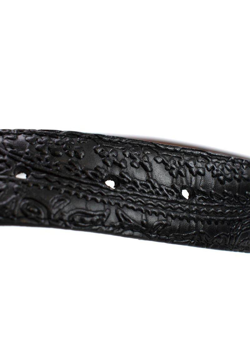 Etro Paisley/Black Reversible Embroidered Belt