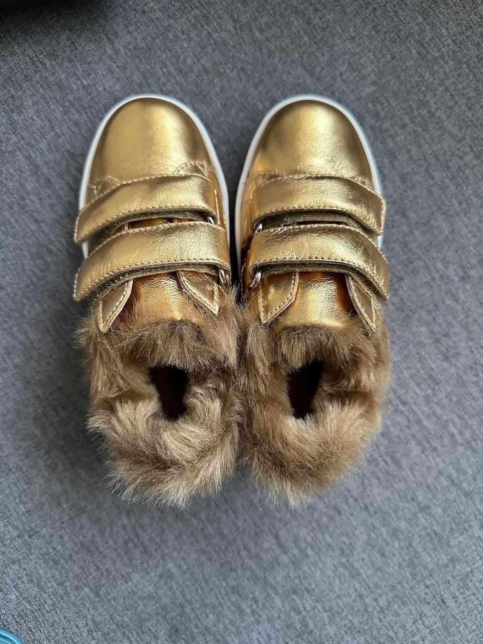 Gucci Gold Fur Lined Sneakers
