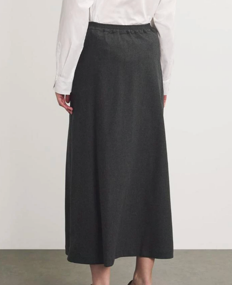 Eskandar Virgin Wool-Cashmere Midi Skirt