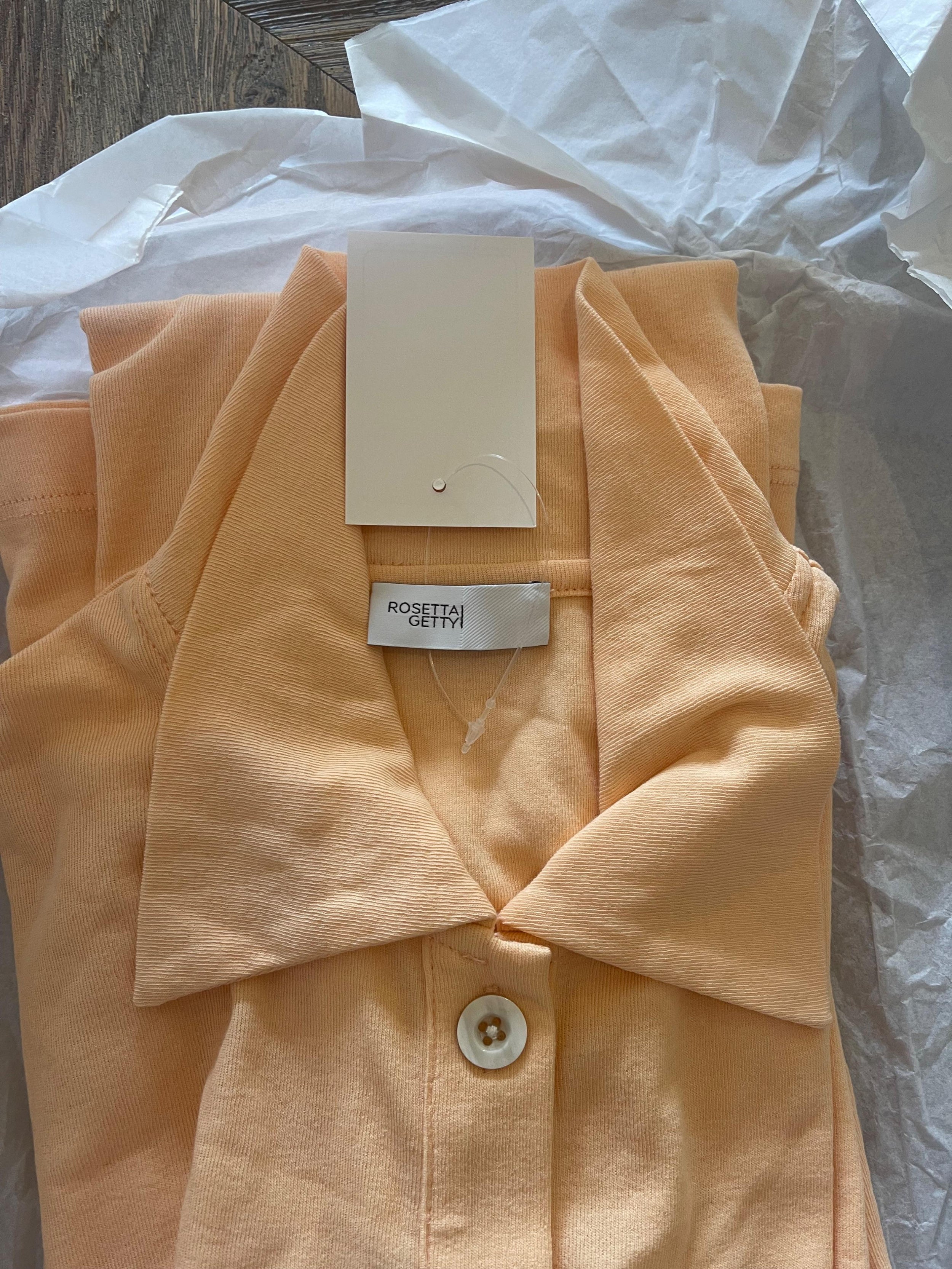 Rosetta Getty Peach Cotton Dress