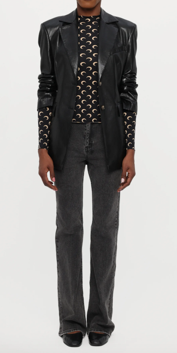 Nanushka Black Faux Leather Blazer