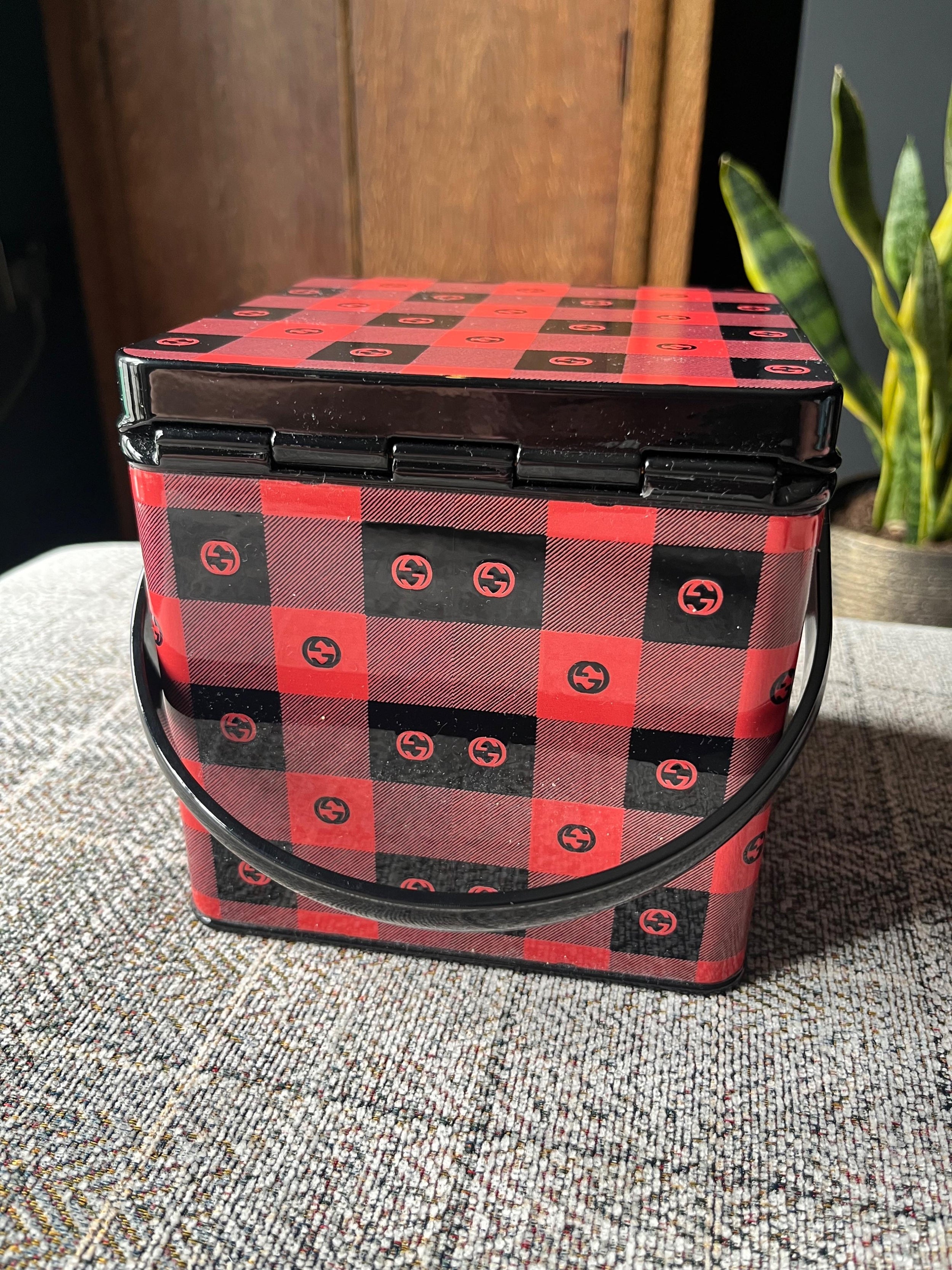Gucci Red Gingham 'Mad Cookies' Box Grab Bag
