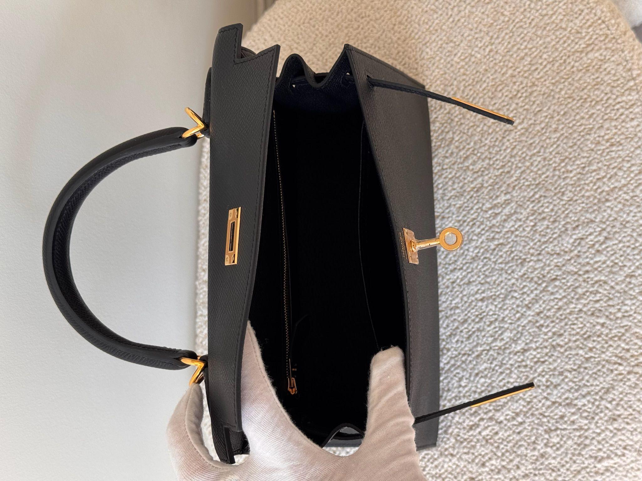 Kelly 25cm Black Epsom GHW