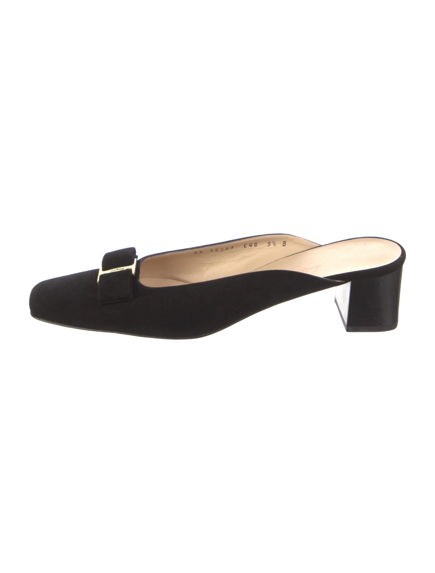 Black Suede Vara Mules