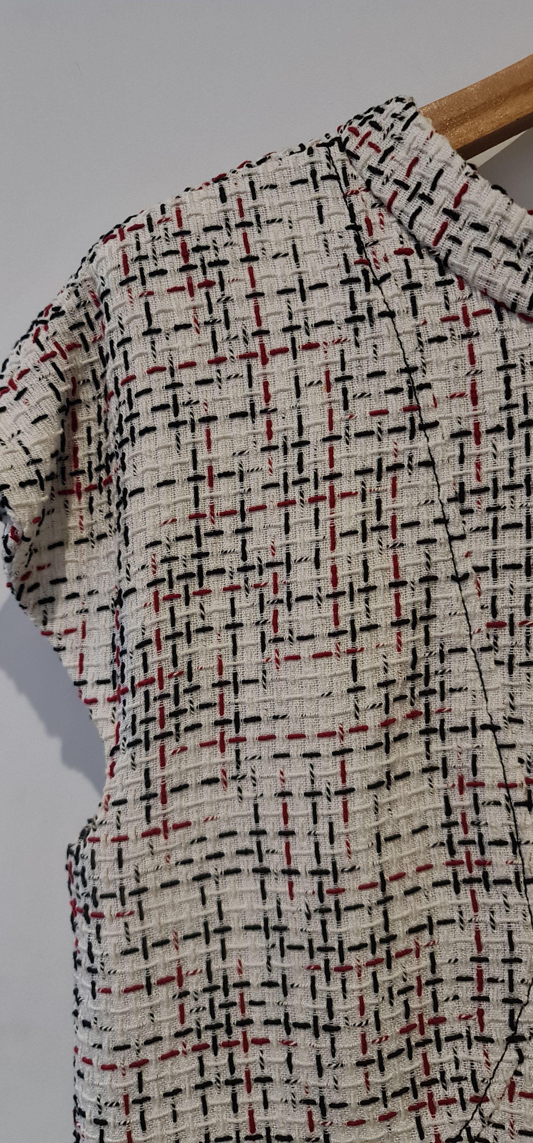 Chanel White Checked Tweed Dress