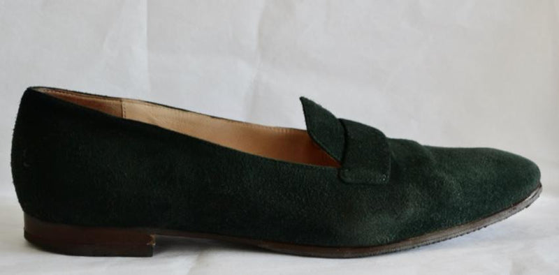 Ralph Lauren Collection green suede loafers