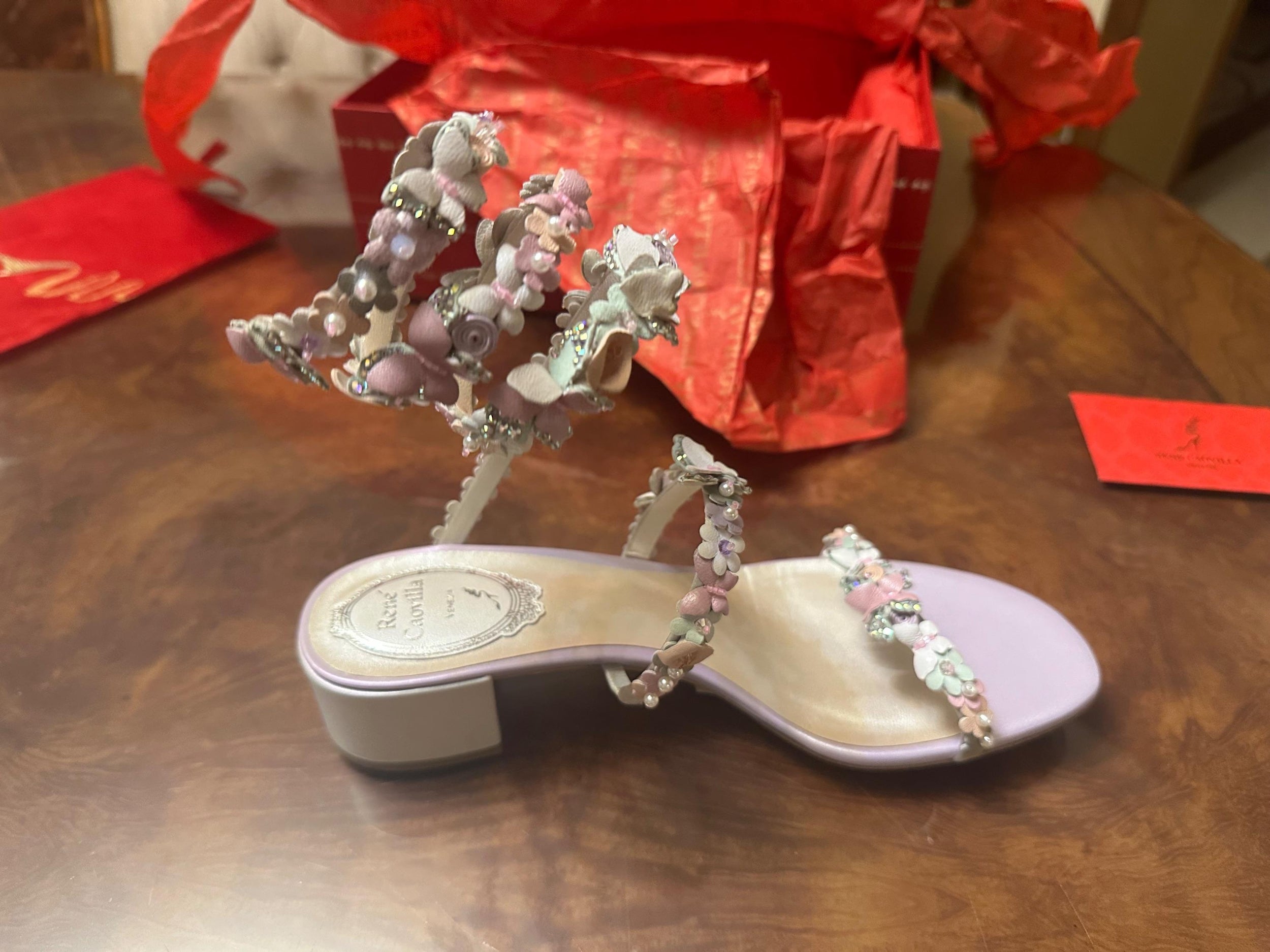 Rene Caovilla Embellished Floral Sandals