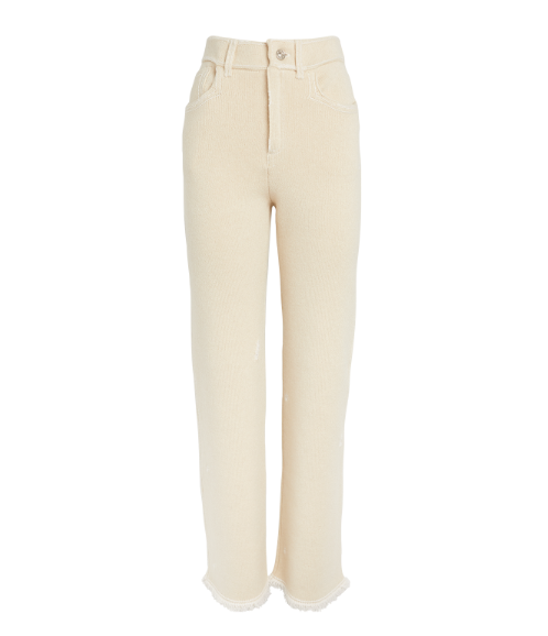Barrie Denim Fringed Cashmere and Cotton Trousers