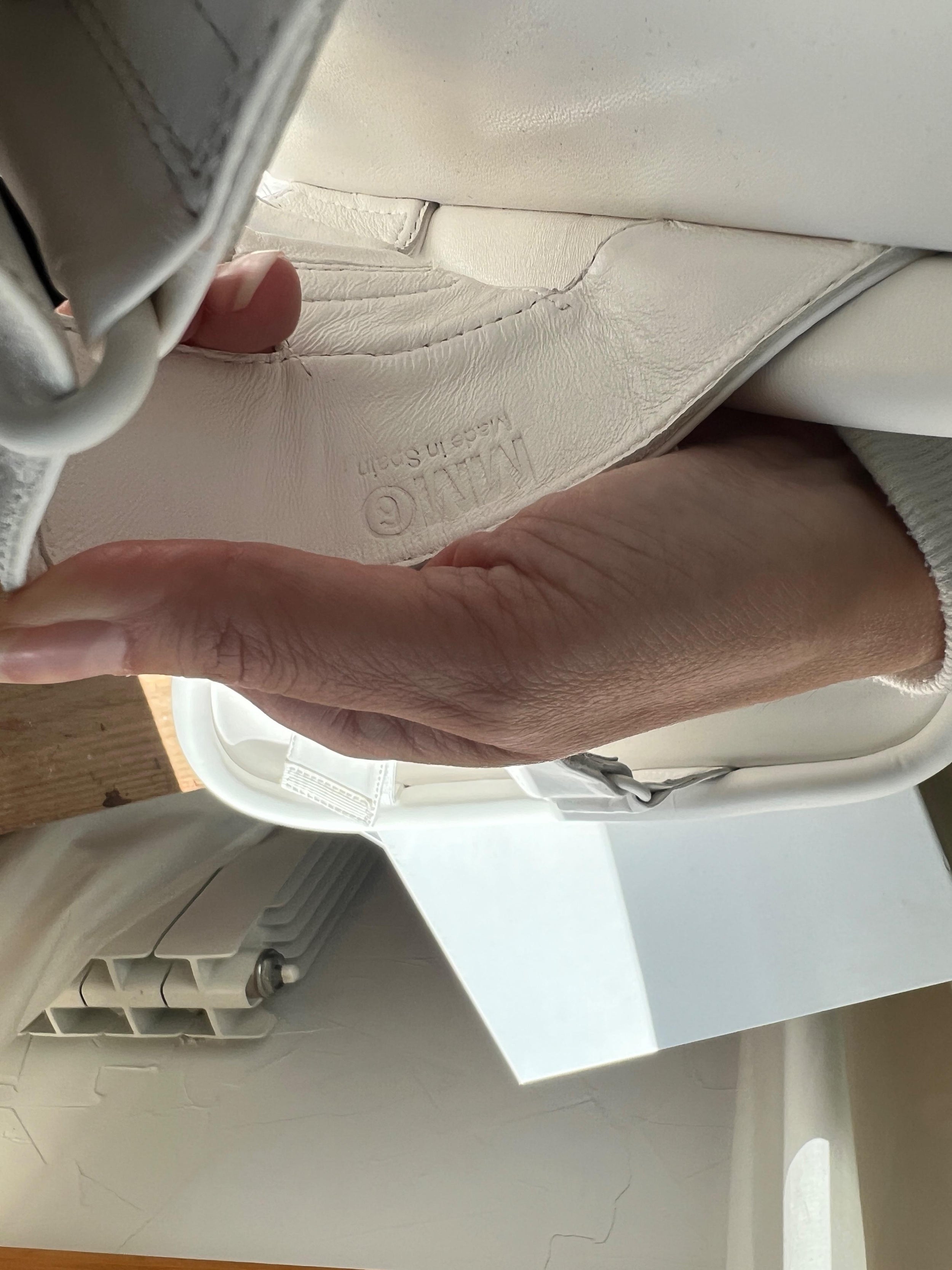 MM6 White Leather Sandals