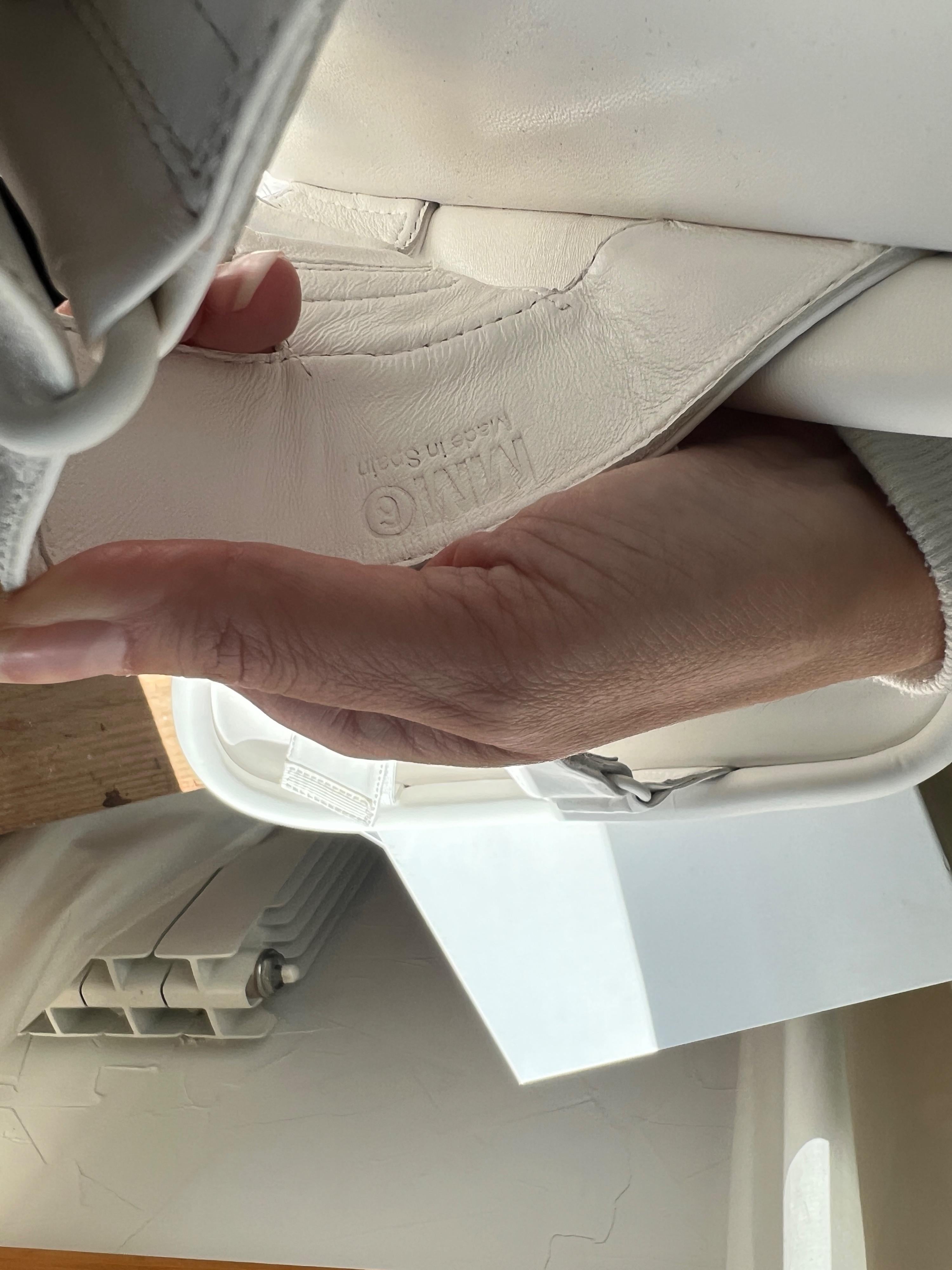MM6 White Leather Sandals