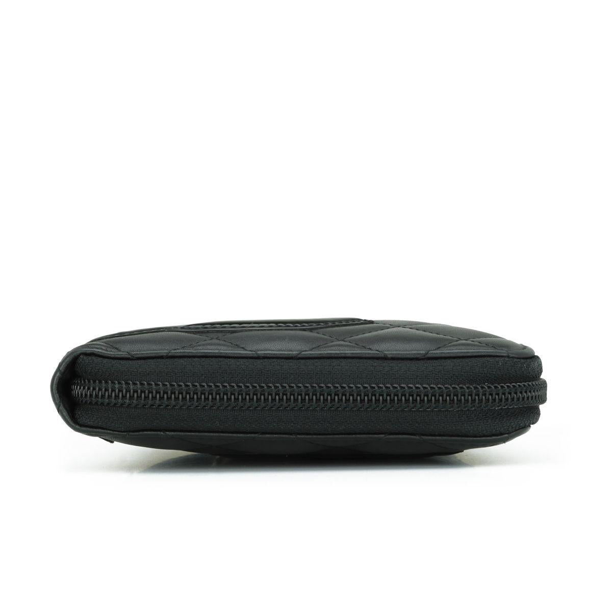 Chanel Black Cambon Zip-around Wallet