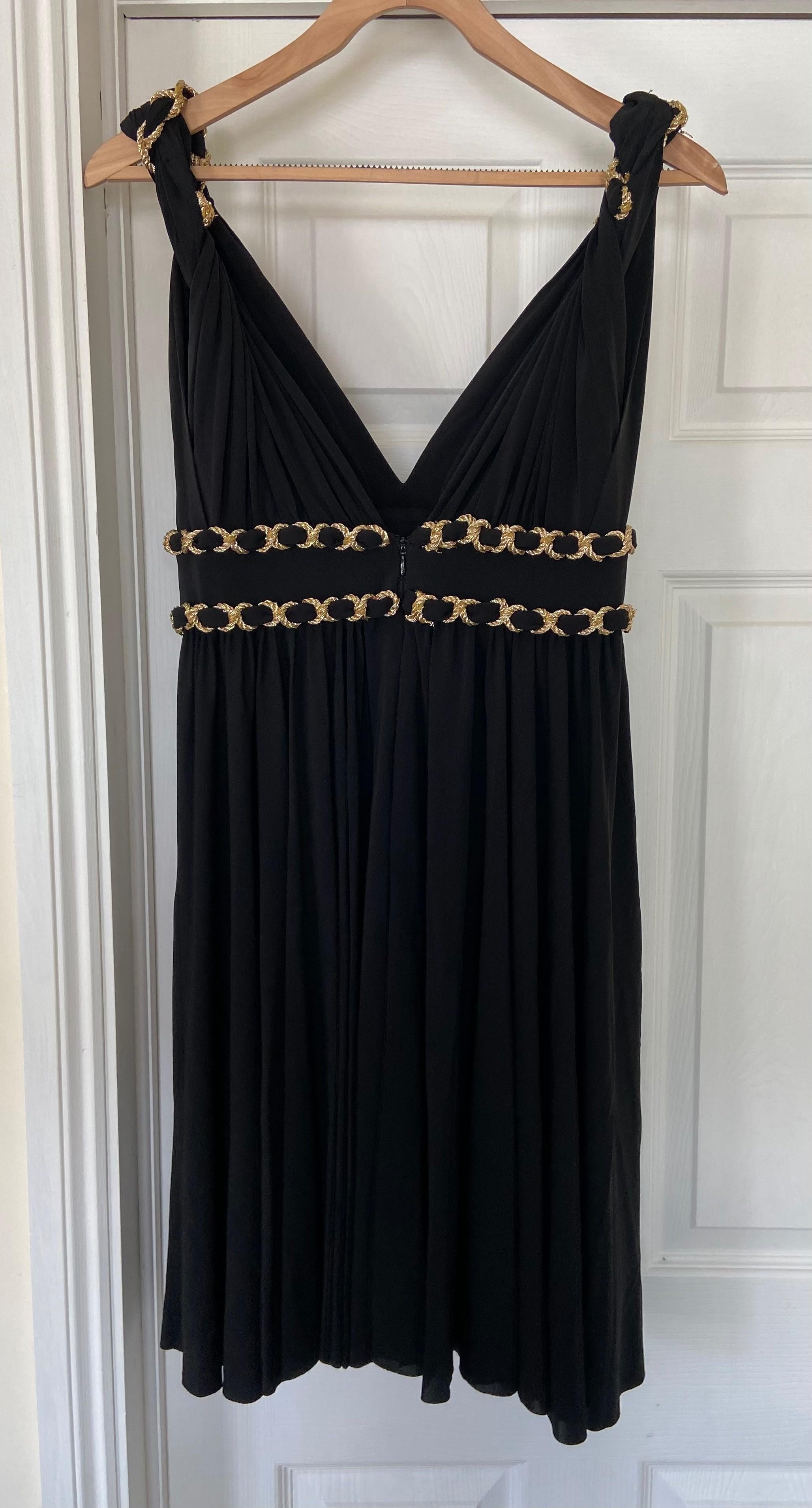 Black & Gold Draped Dress