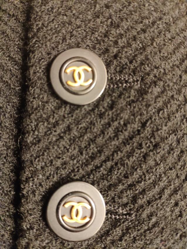 Chanel Black Wool Tweed Mini Skirt