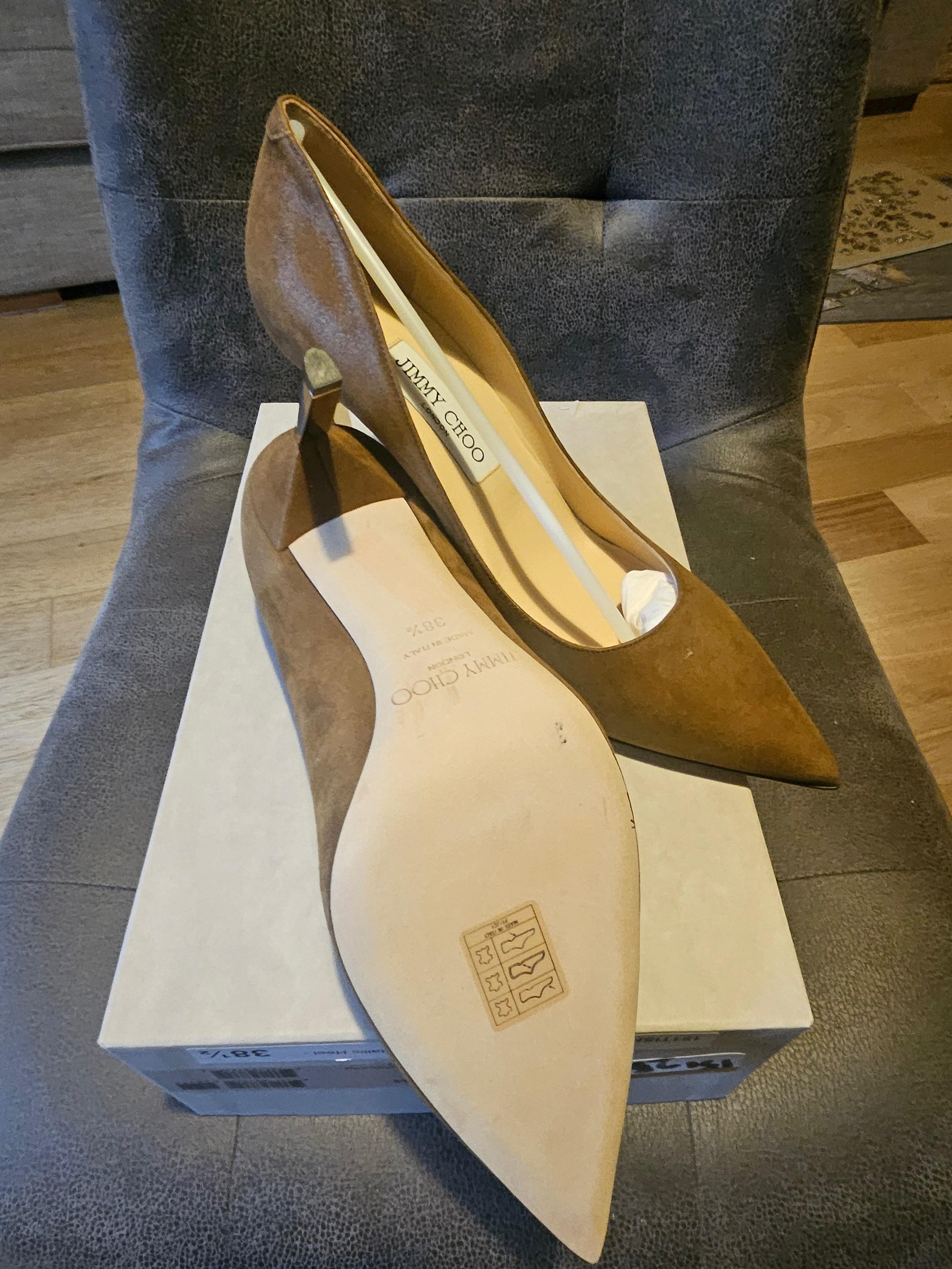Jimmy Choo Tan Suede Pumps