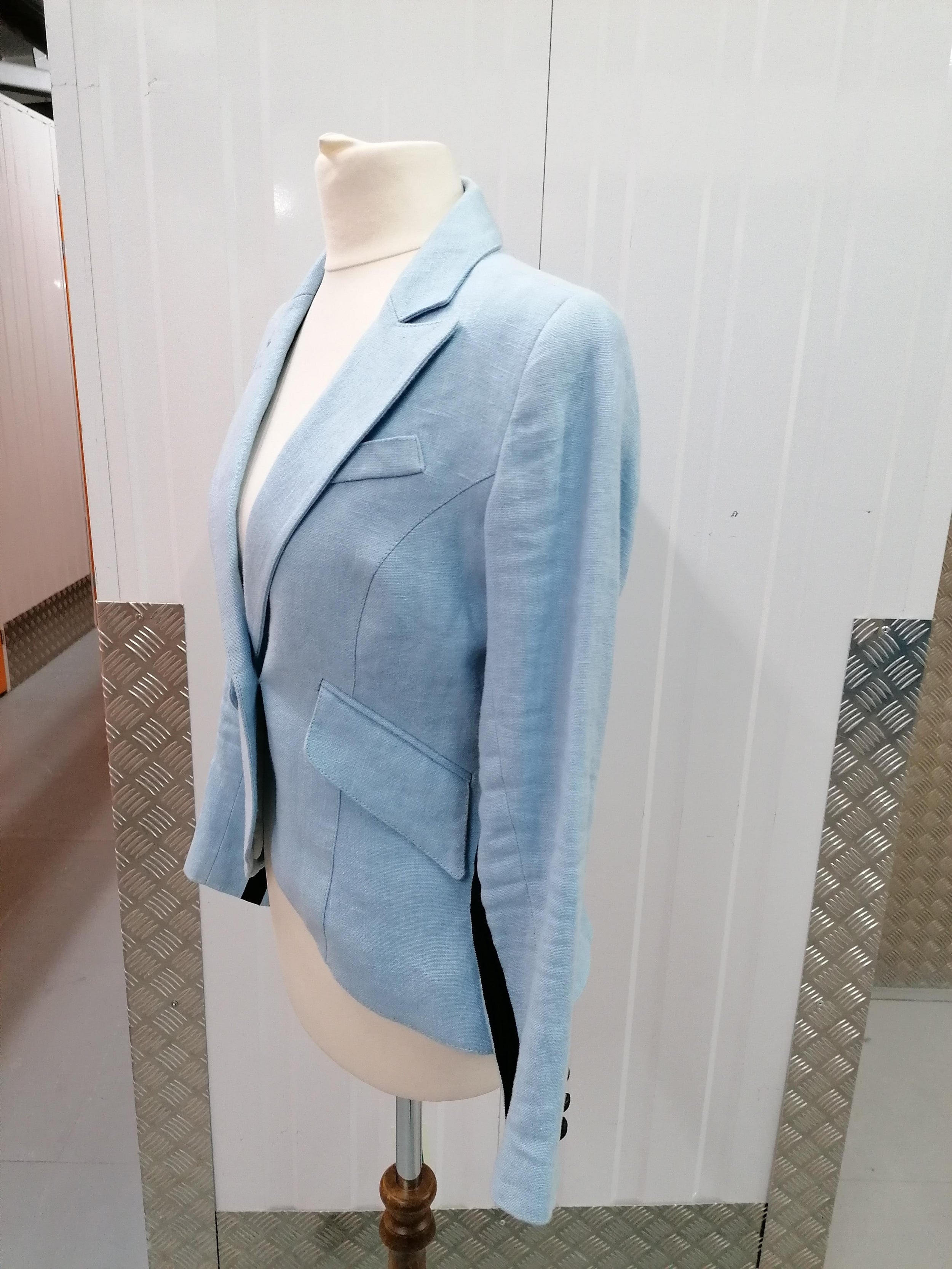 Smythe Blue Linen Single Breasted Blazer