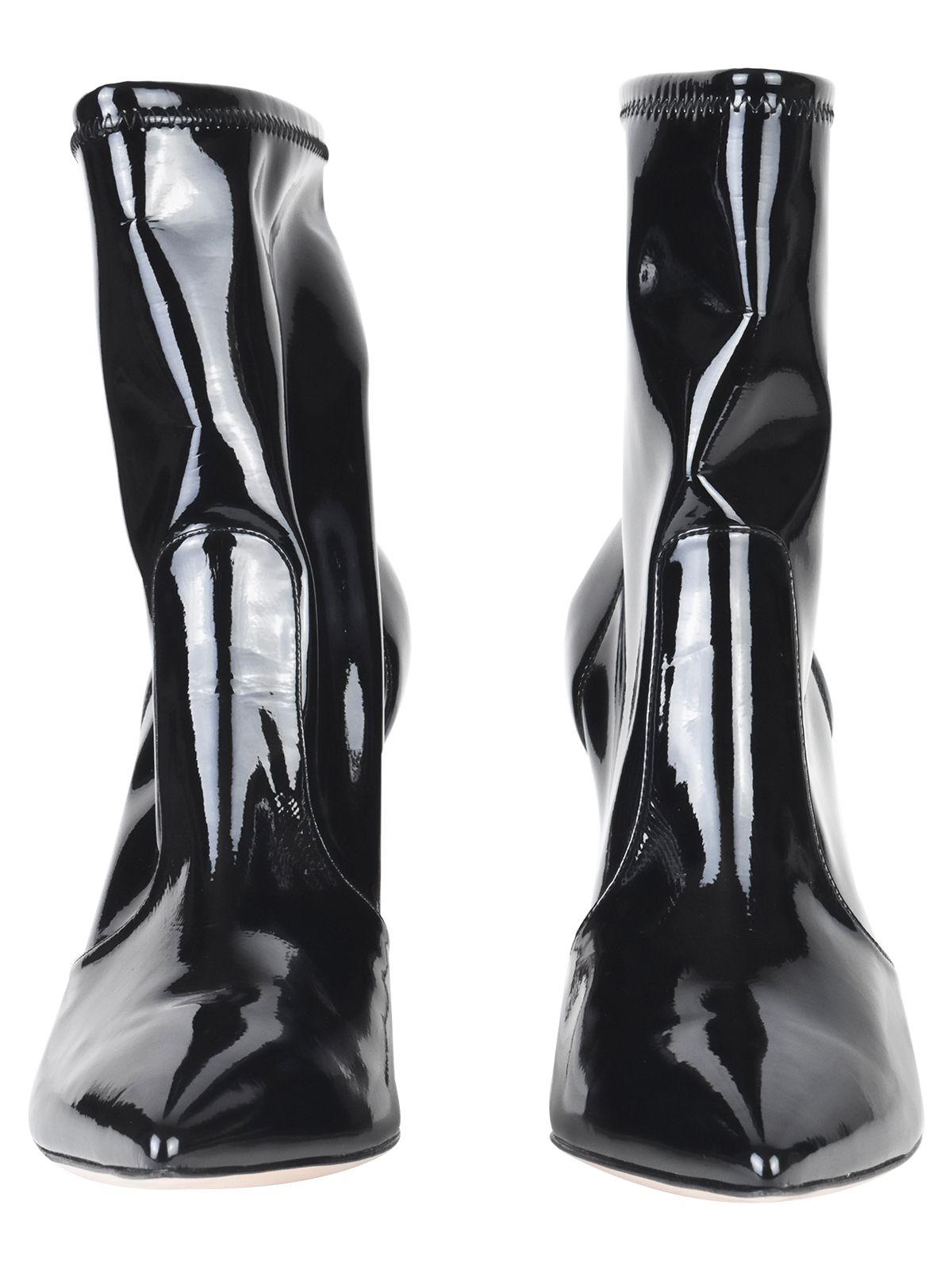 Gianvito Rossi 85mm Black Vynl Patent Ankle Boots