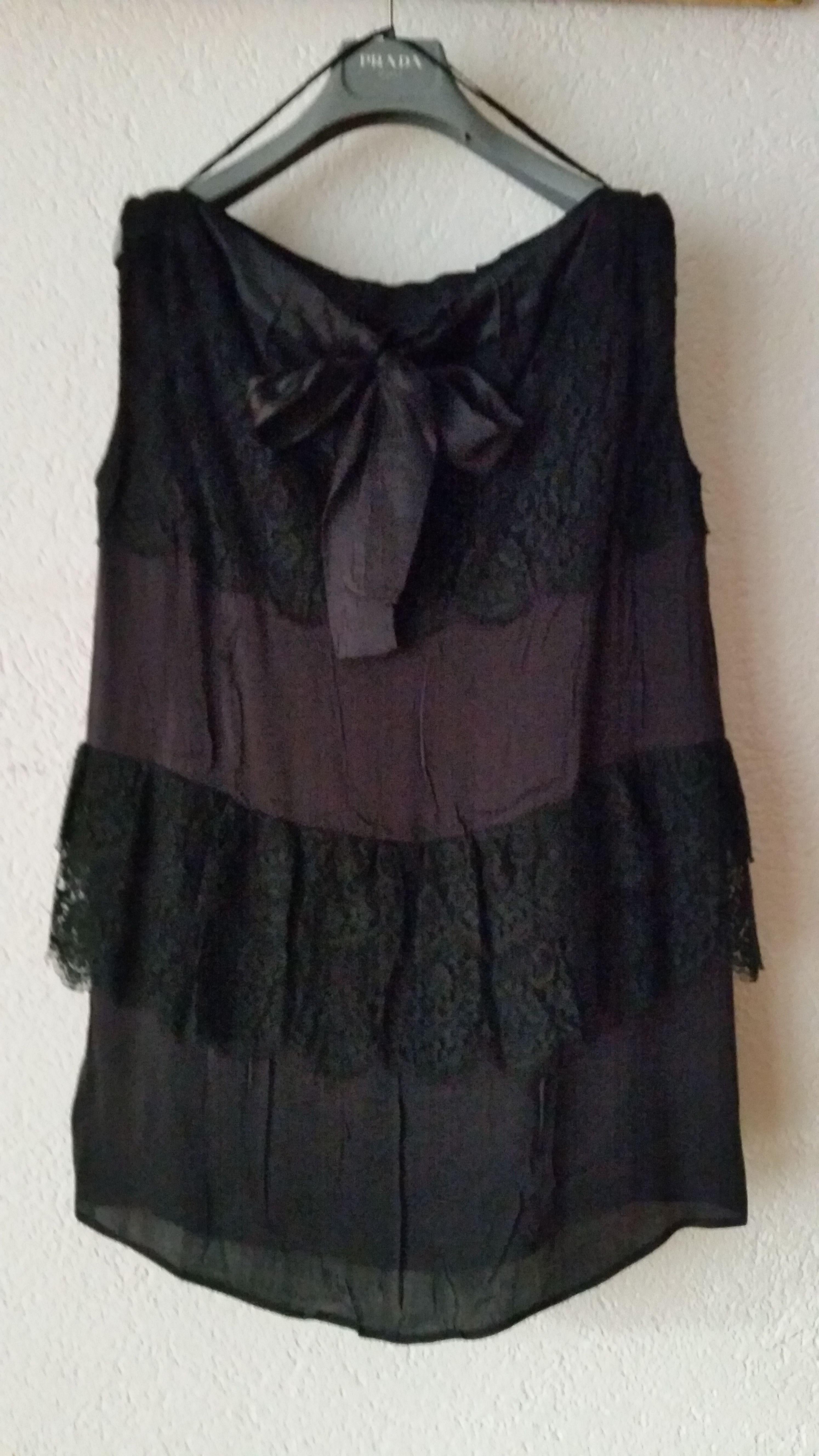 Black satin & lace sleeveless top